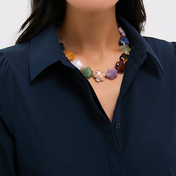 New Pomander Place - S - Tuckernuck Women's Mabel Mini Dress Navy - Picture 6 of 8